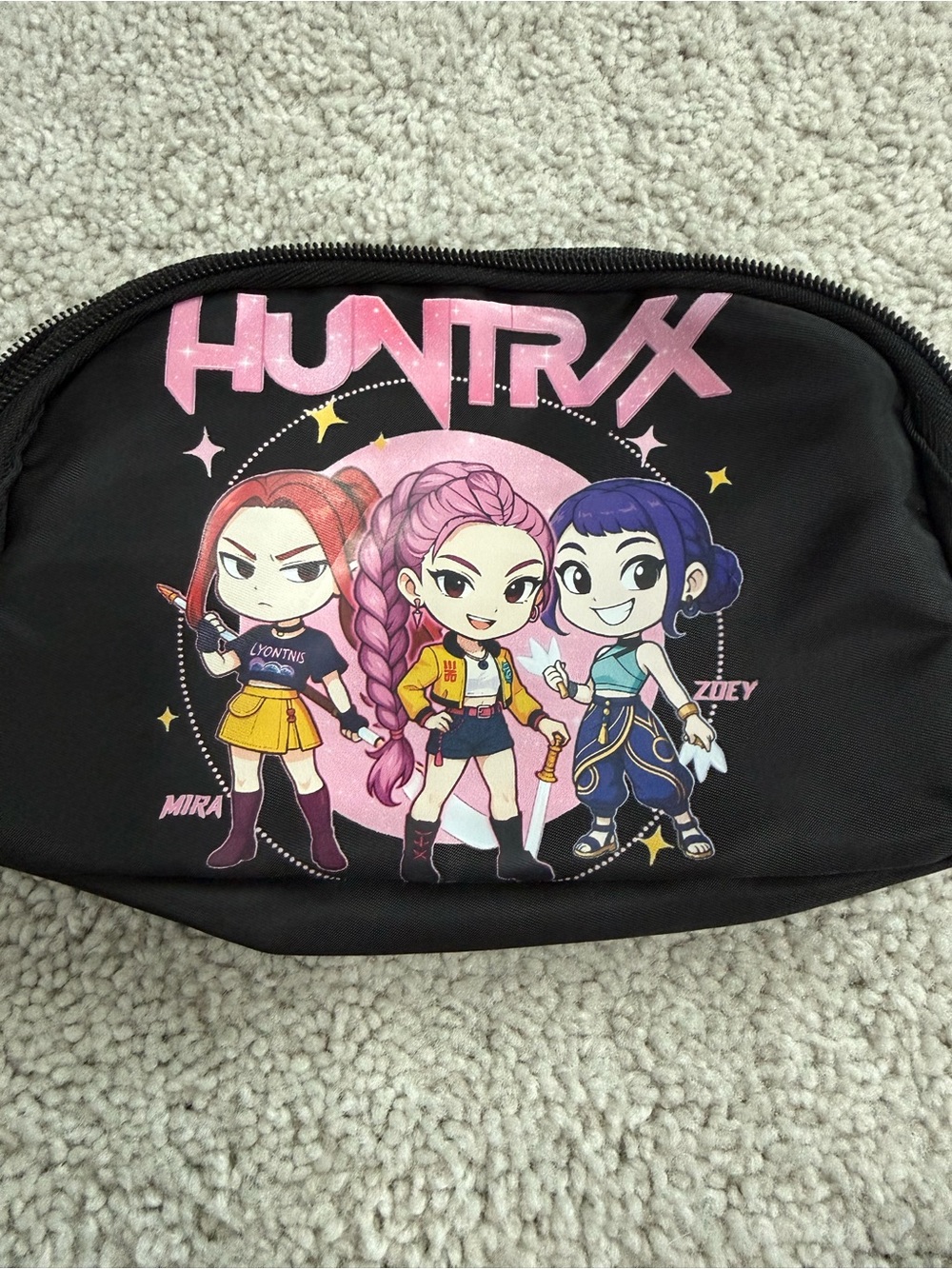 HUNTRX Black Character Graphic Fanny Pack